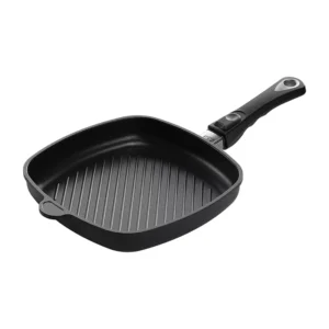ماهیتابه مربع دسته بازشو گریل AMT با طول 26 و ارتفاع 4 سانتی‌متر کد E264GZ