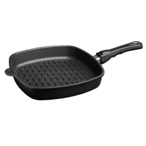 ماهیتابه مربع دسته بازشو باربیکیو AMT با طول 28 و ارتفاع 5 سانتی‌متر کد E285BBQZ