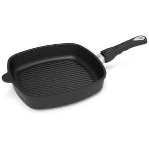 ماهیتابه مربع دسته بازشو گریل AMT با طول 28 و ارتفاع 5 سانتی‌متر کد E285GZ