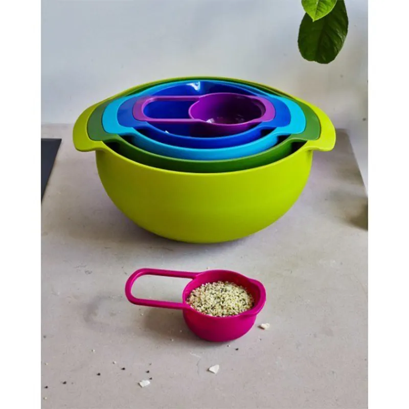 سرویس کاسه و آبکش 9 پارچه جوزف جوزف مدل NEST رنگی