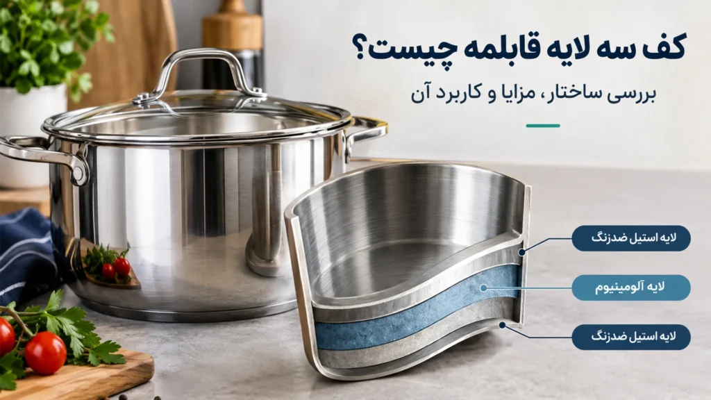 کف سه لایه قابلمه