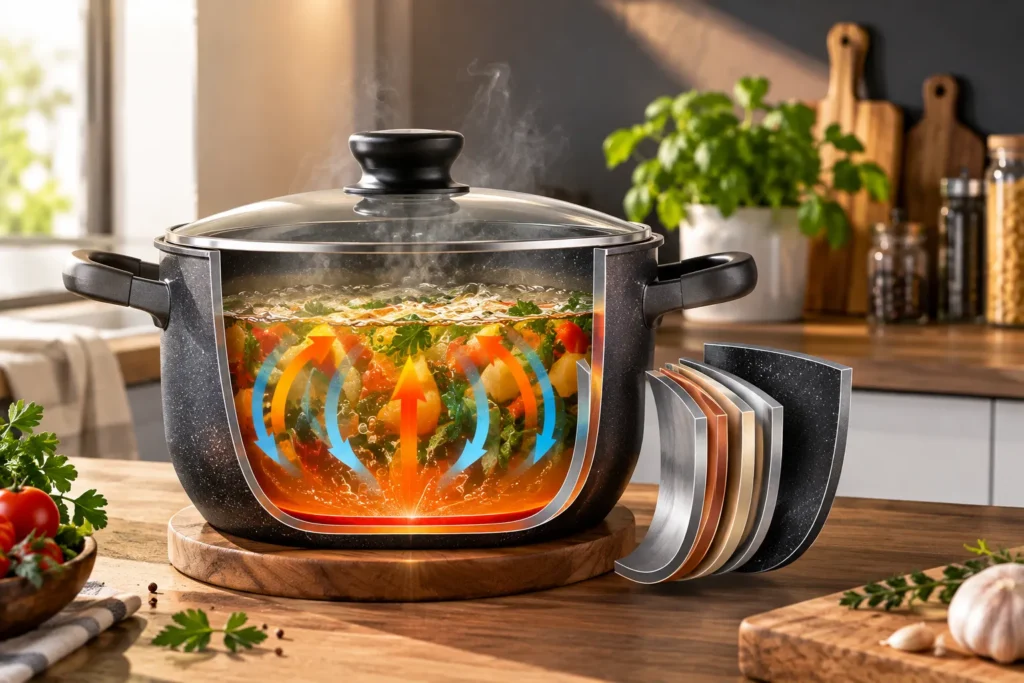 انتقال حرارت در قابلمه چگونه انجام میشود؟
